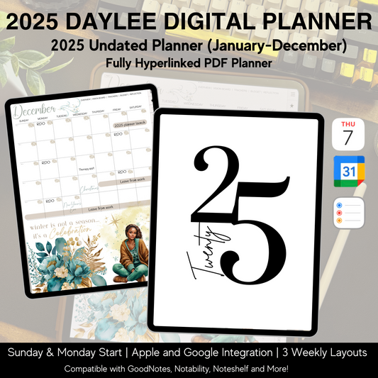 2025 Undated DayLee Digital Planner