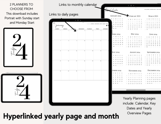 2024 Undated DayLee Digital Planner Portrait