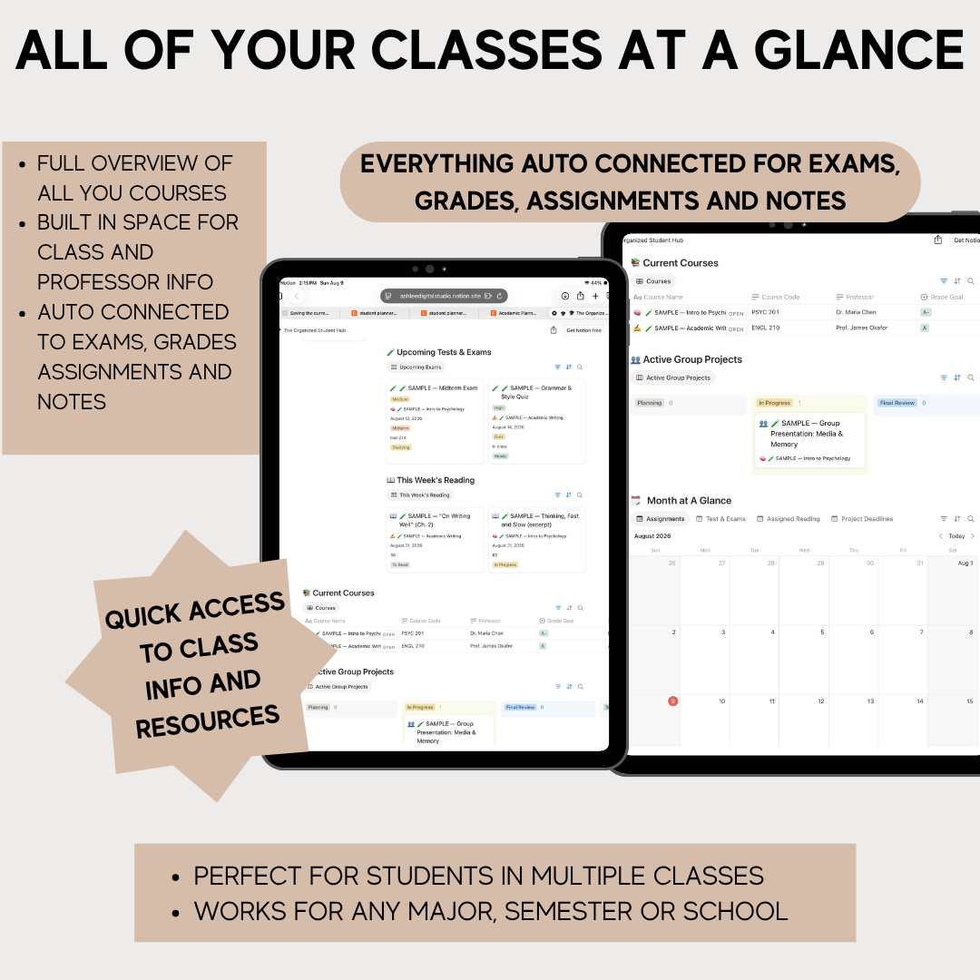 The Organized Student Hub