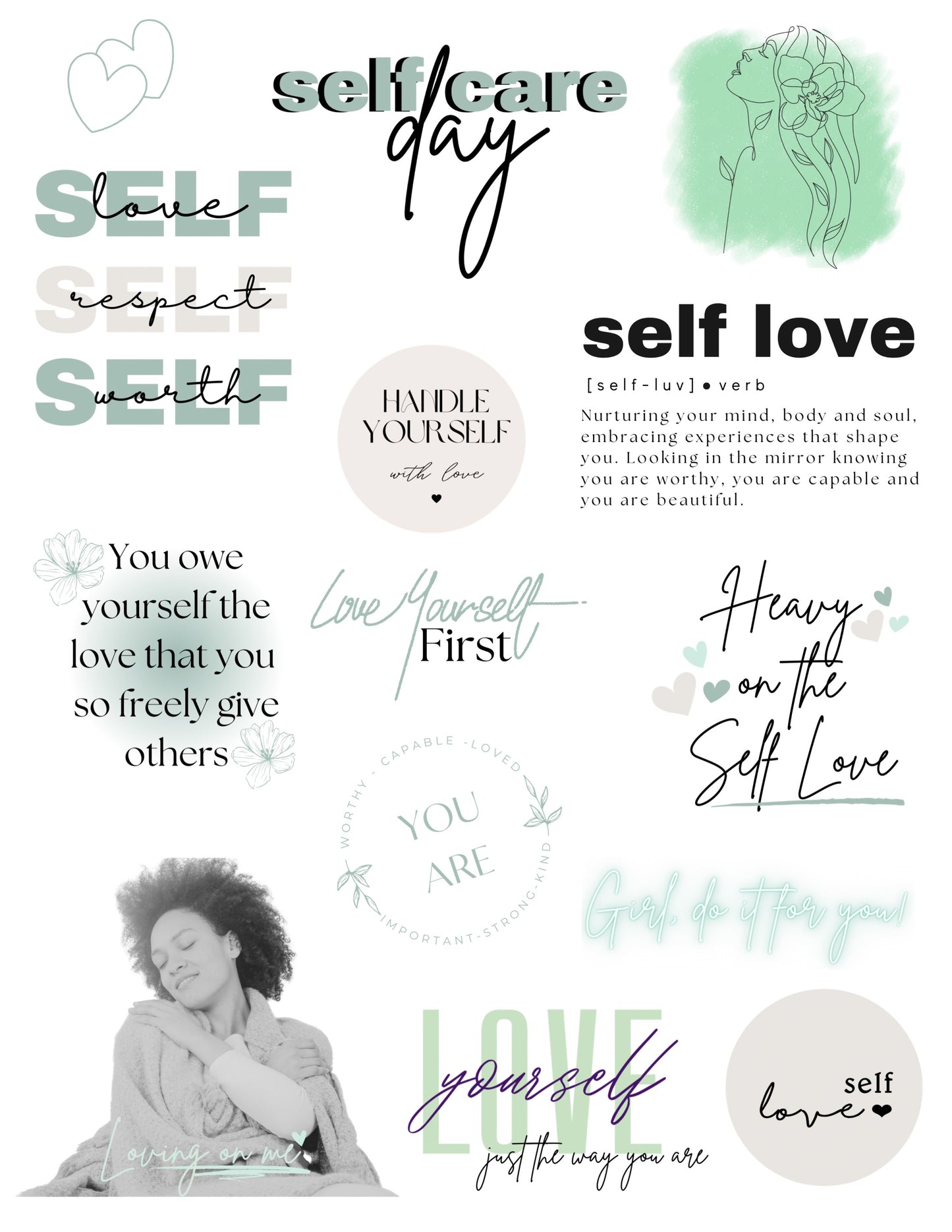 Self Love Stickers - Green