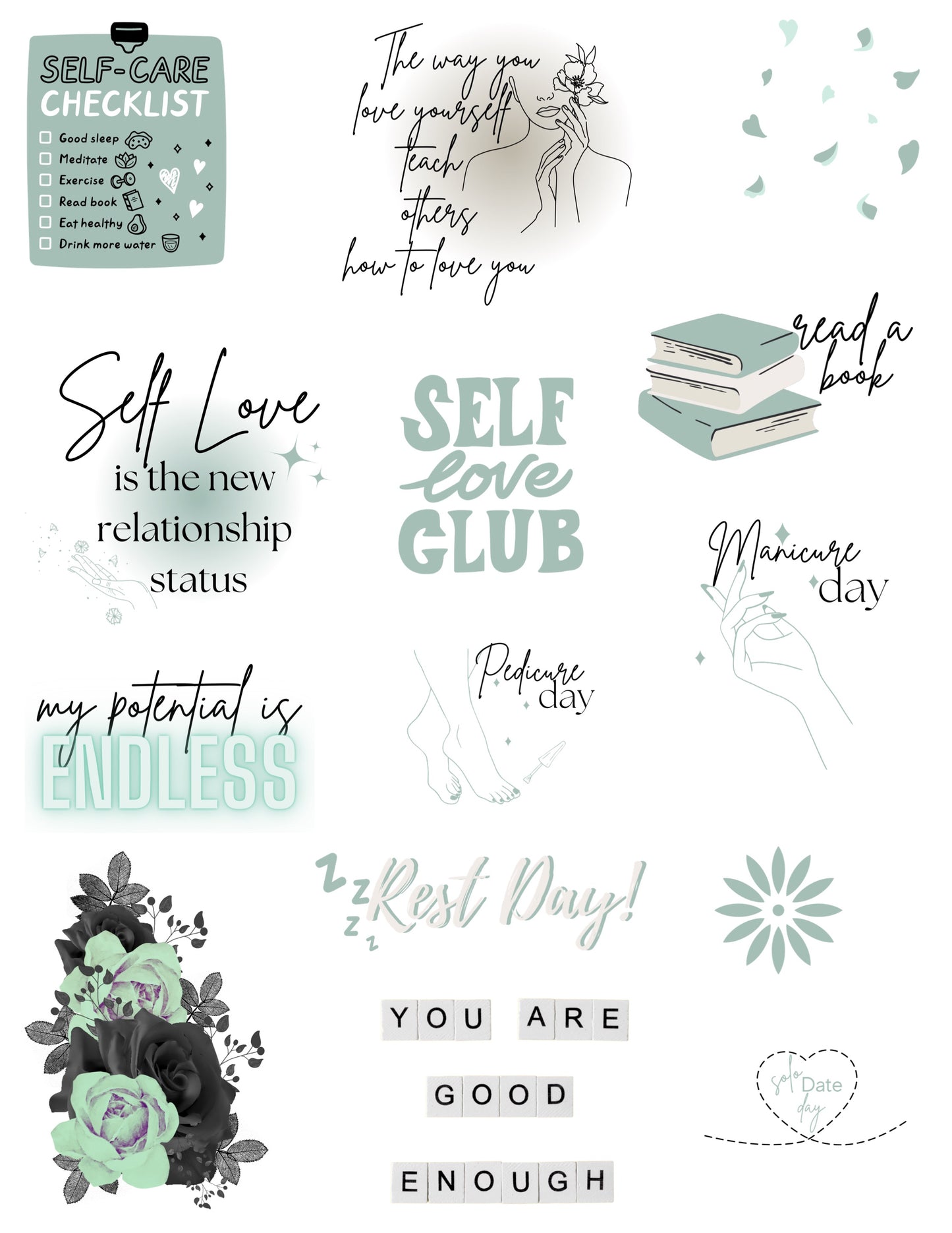 Self Love Stickers - Green