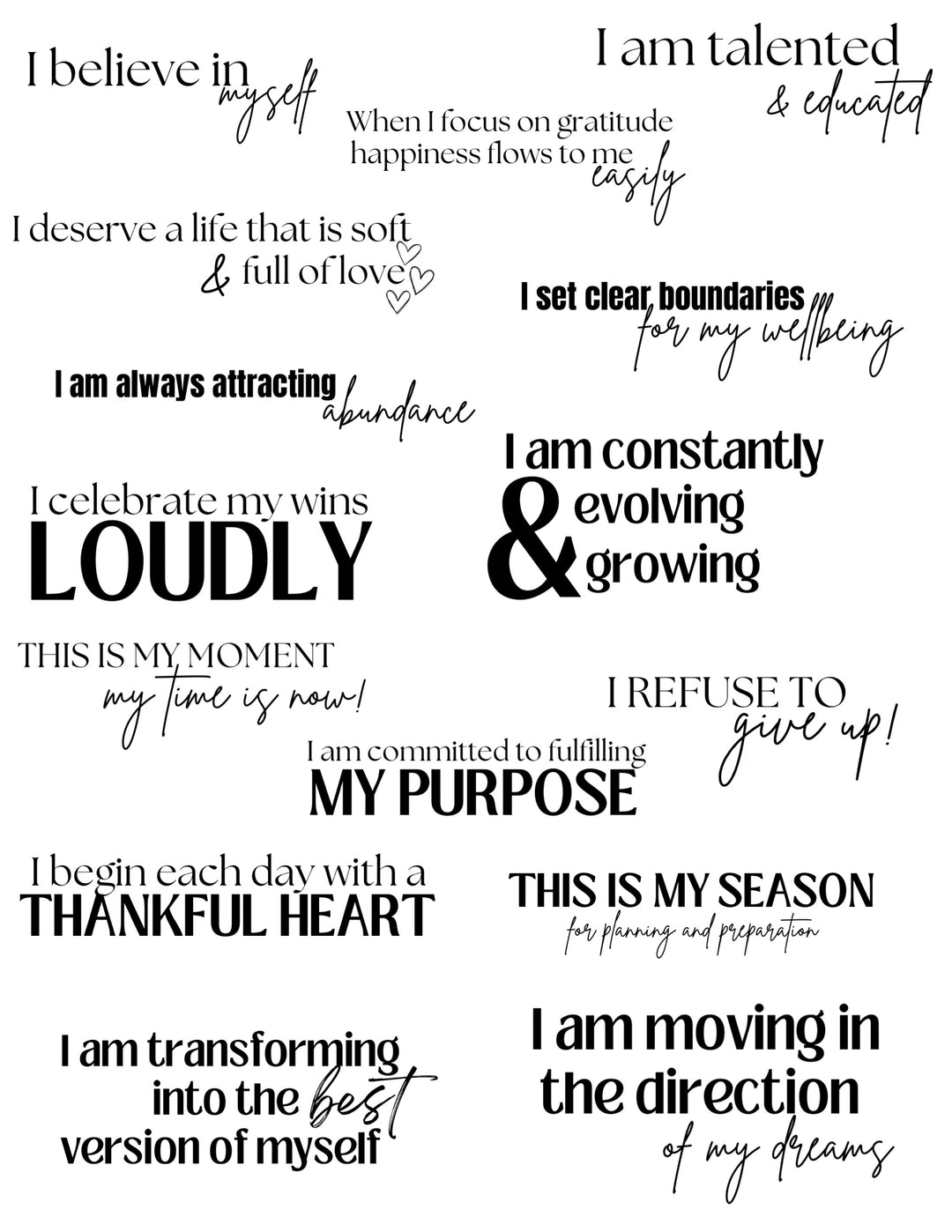 Affirmation Stickers – AshLee Digital Studio