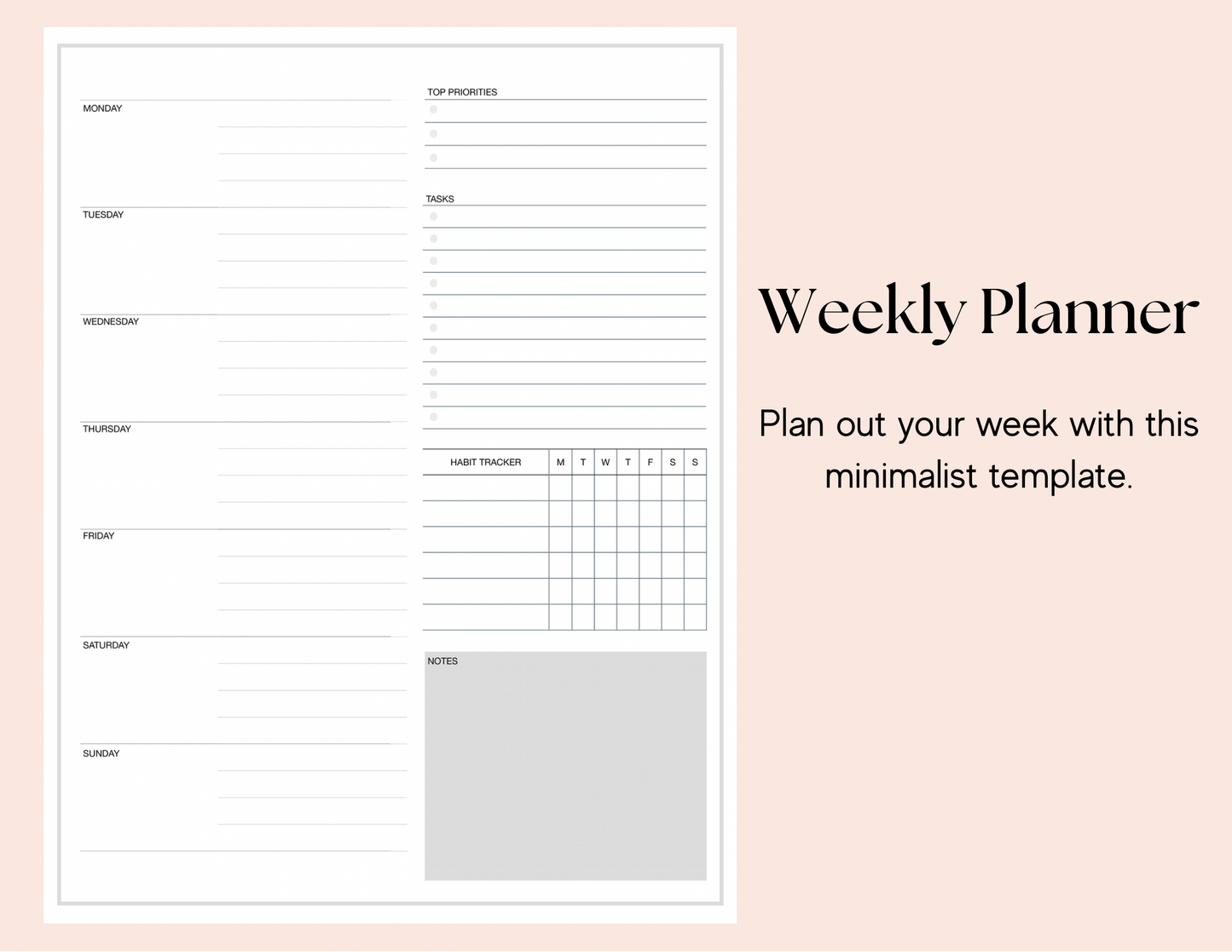 Weekly Plan Planner Pad