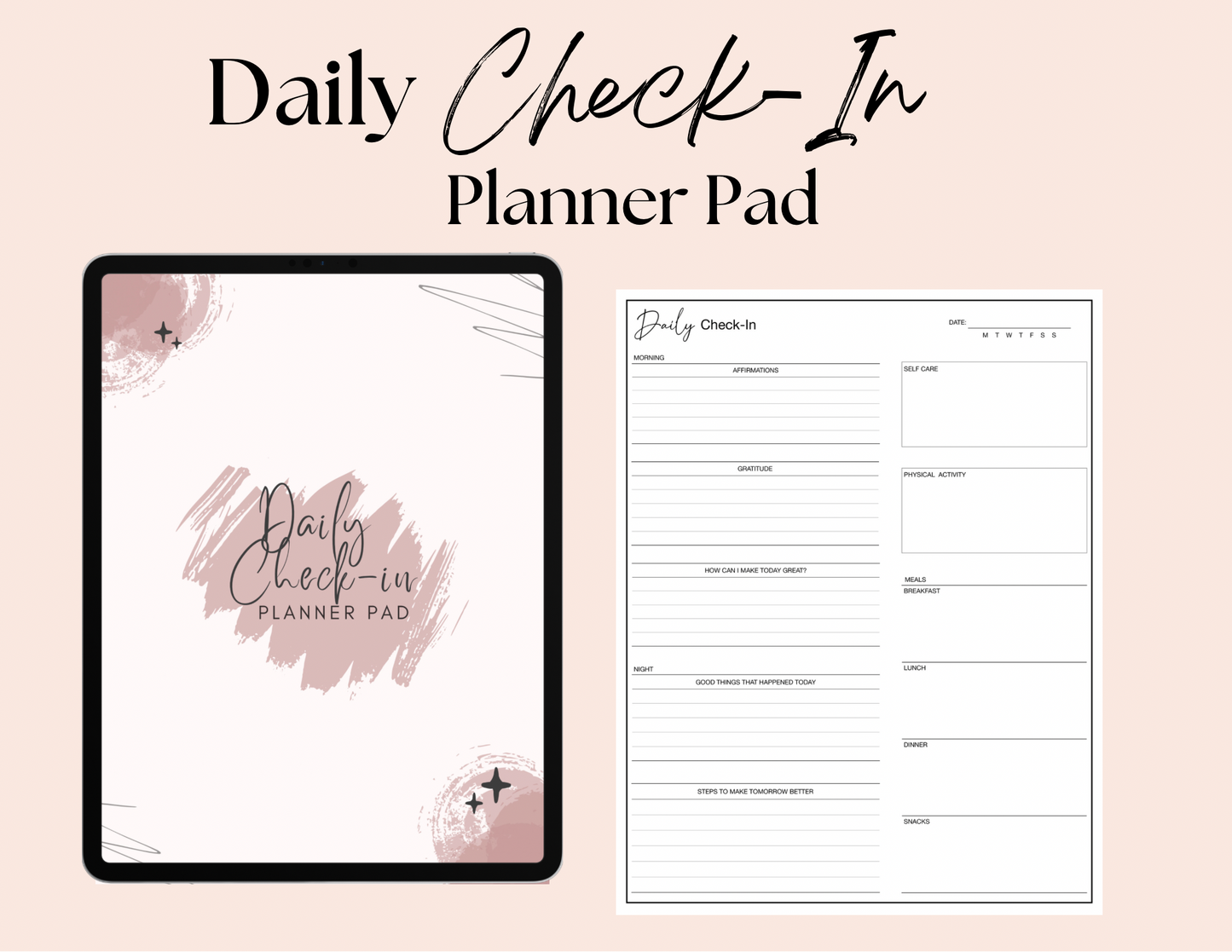 Daily Check In Planner Pad