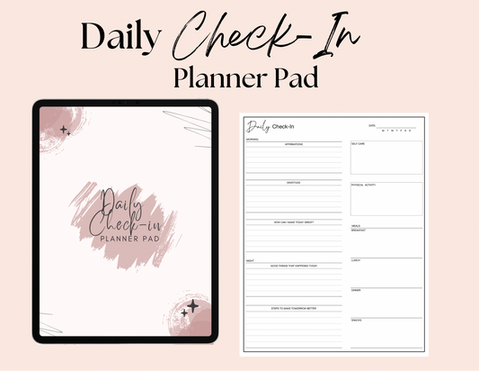 Daily Check In Planner Pad