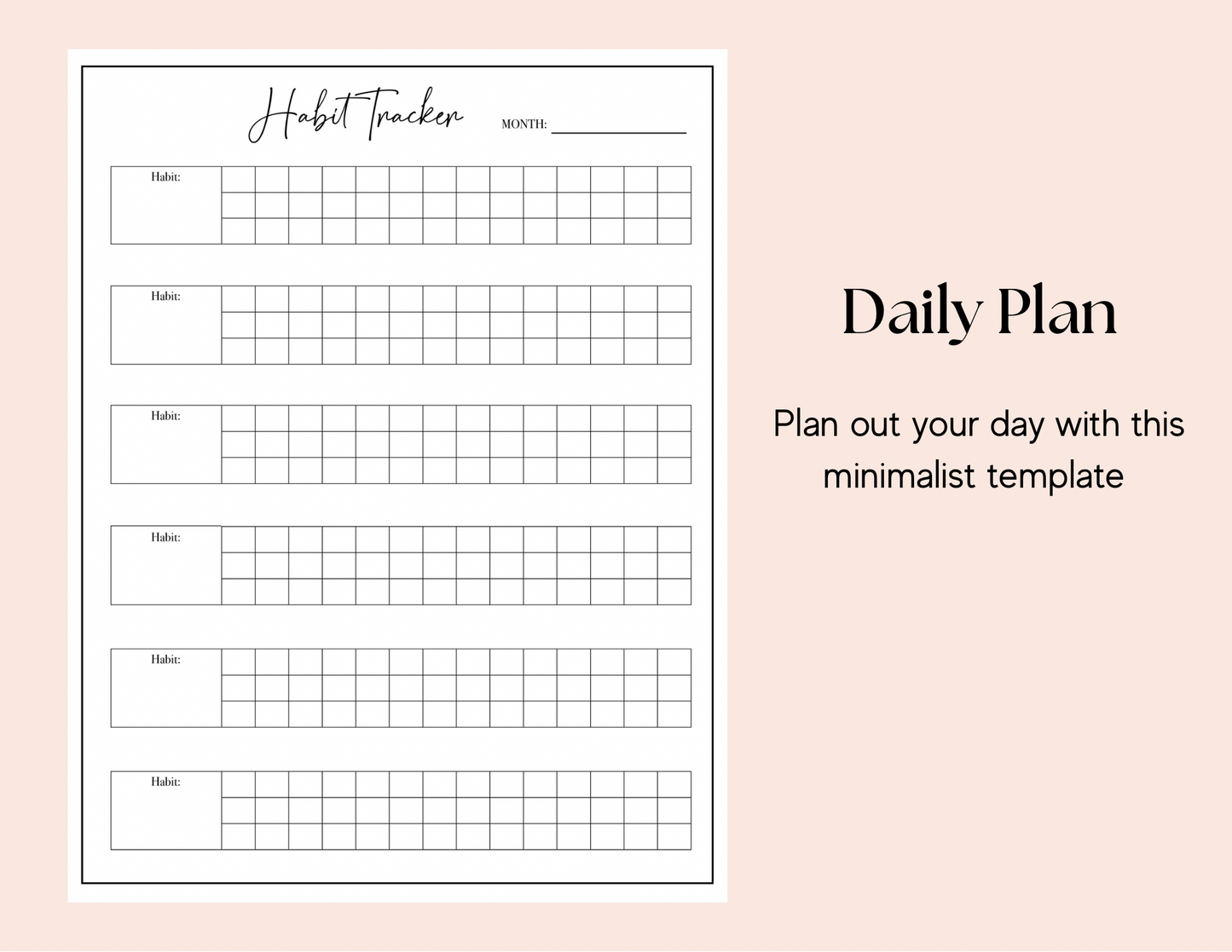 Habit Tracker Planner Pad