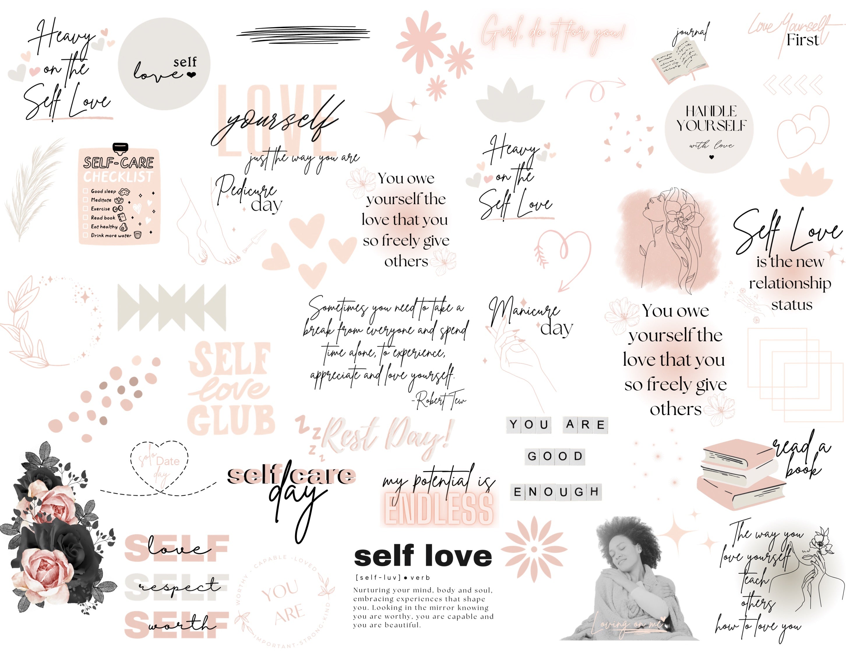 Self Love Stickers – AshLee Digital Studio