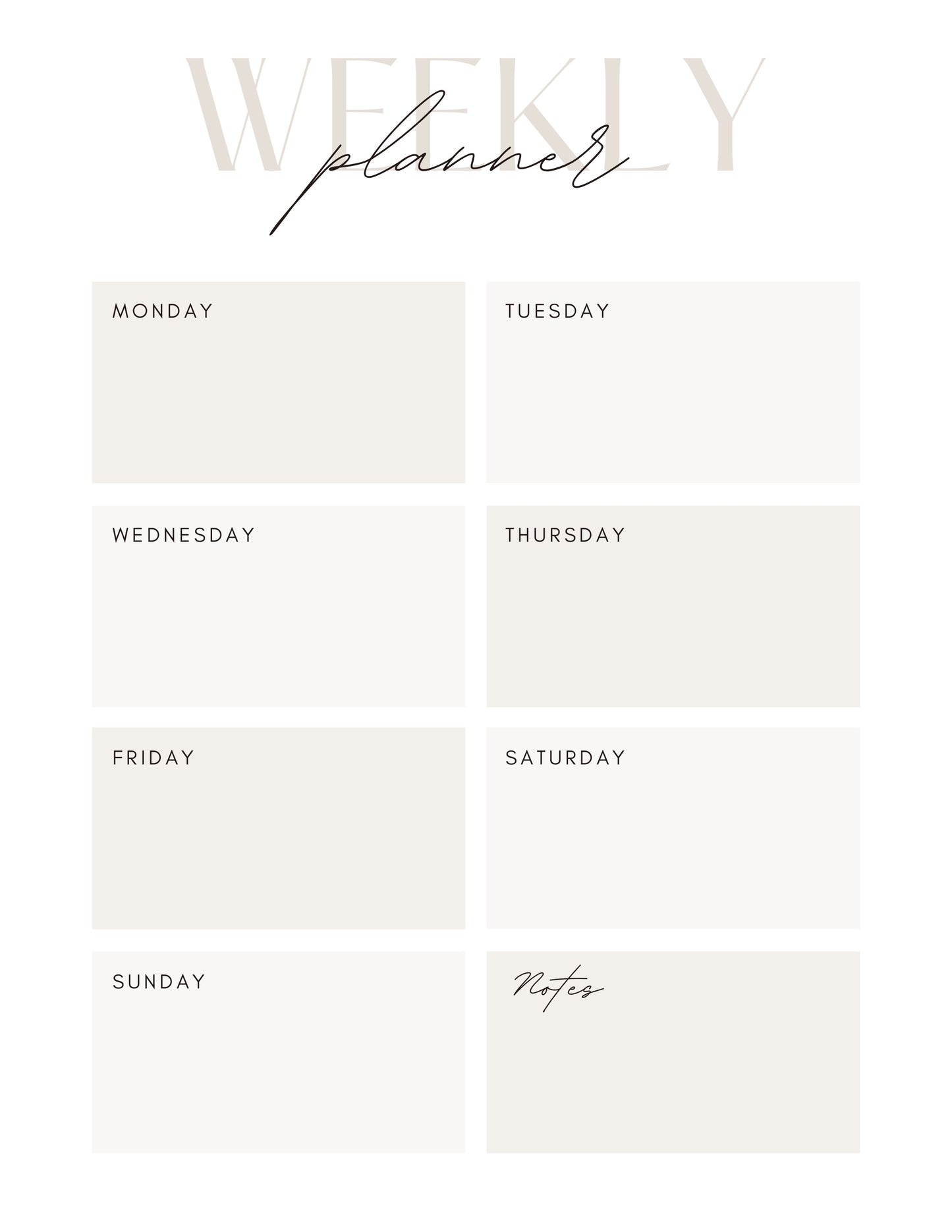 Daily and Weekly Templates