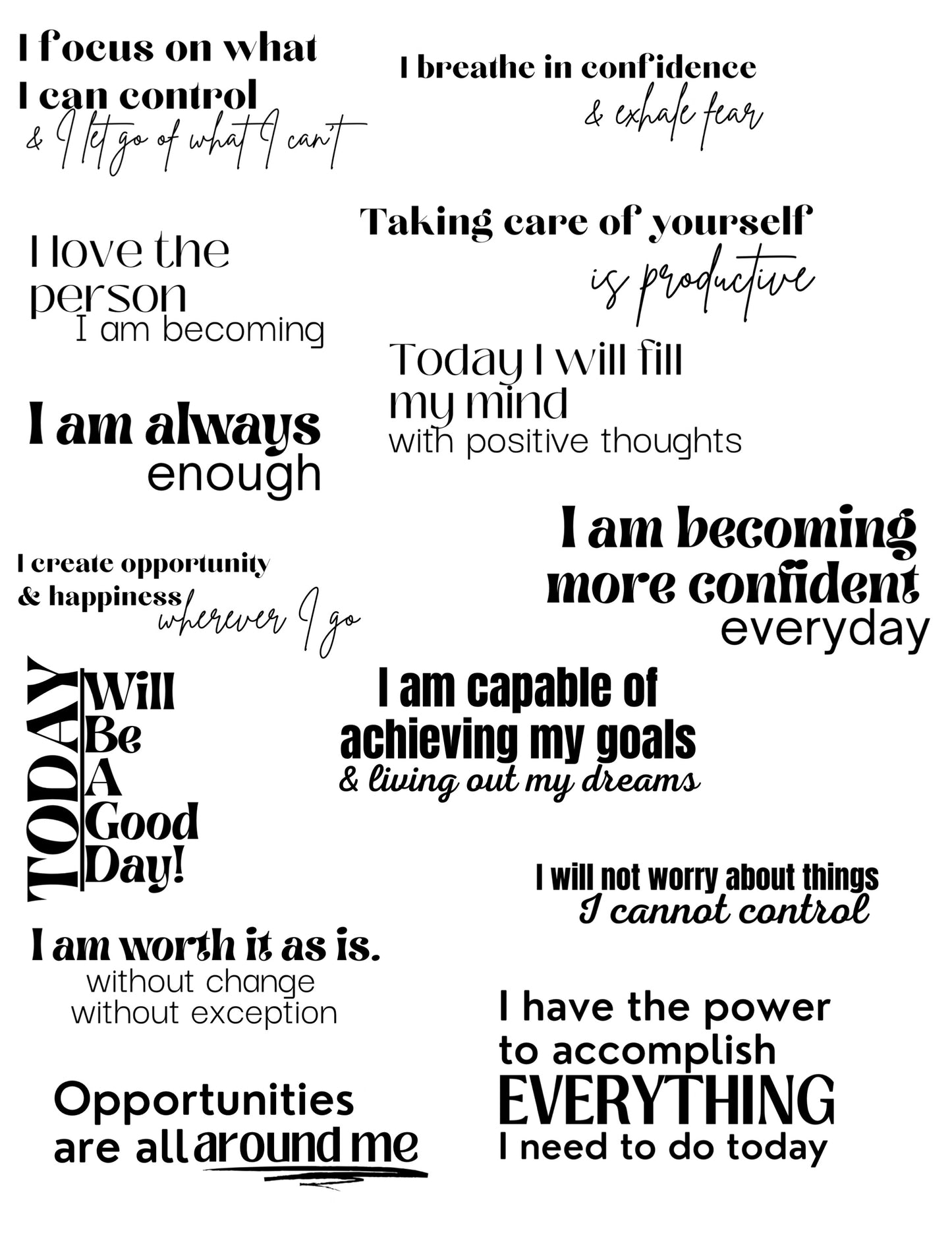 Affirmation Stickers